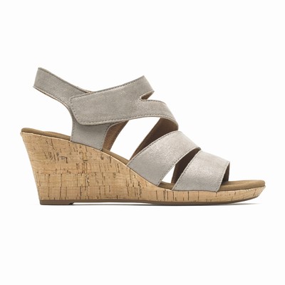 Rockport Briah Strappy Comfort Wedges Damen Grau COA-461528